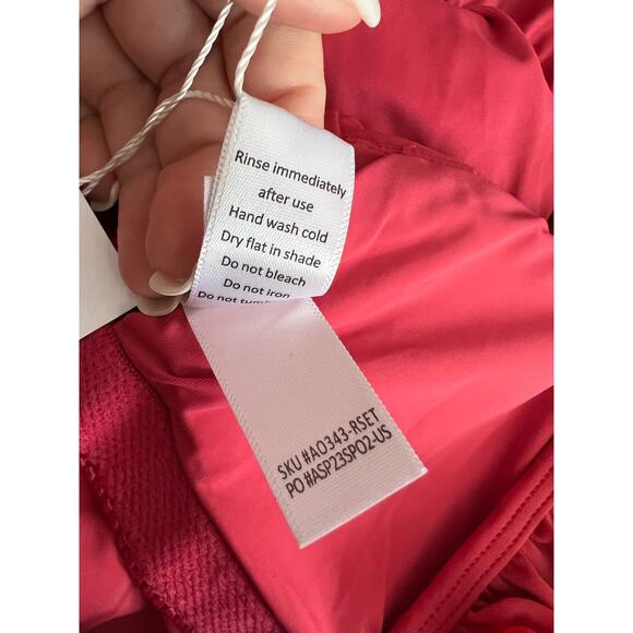 NWT Andie Women's The Hydra One Piece Swimsuit Ruffle Rosette Pink Size S - Picture 11 of 14